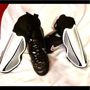 Nike youth soccer cleats and shinguards